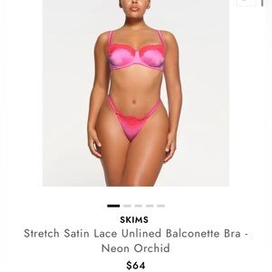 NWT - SKIMS X LANA DEL REY - STRETCH SATIN UNLINED BALCONETTE BRA